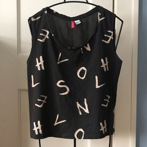 H&M Divided Letter Print Sleeveless Top - Picture 1 of 7